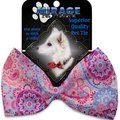 Mirage Pet Products Pink Bohemian Pet Bow Tie Collar Accessory with Cloth Hook & Eye 1132-VBT